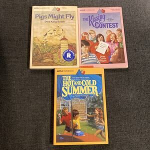 Lot Of 3 Apple Paperbacks Pigs Might Fly, Kissing Contest, Hot And Cold Summer